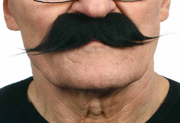 Black Self-Adhesive Costume Moustache, 16 cm x 4 cm