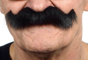 Black Self-Adhesive Costume Moustache, 13 cm x 4 cm