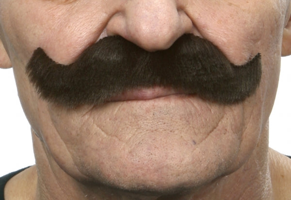 Dark Brown Costume Moustache, 12 cm