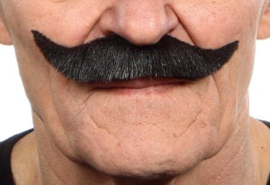 Black Vaudeville Self-Adhesive Moustache, 12.5 x 2.5 cm