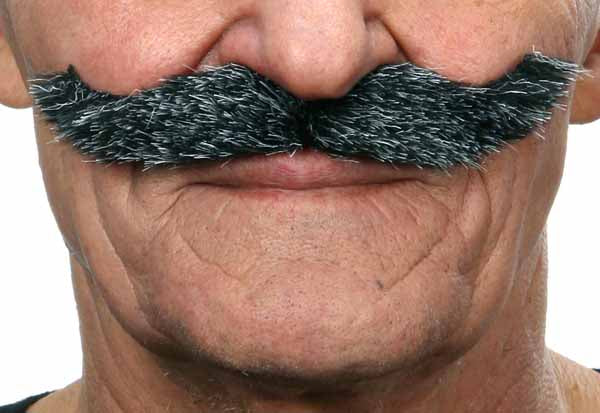 Salt and Pepper Costume Moustache, 13.5 x 3 cm
