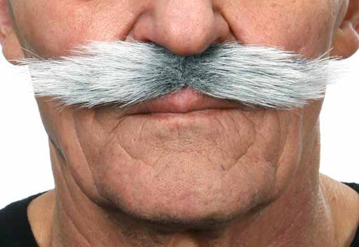 White and Grey Costume Moustache, 13.5 x 3 cm