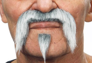 White and Grey Costume Moustache Set