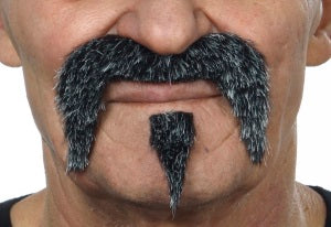 Salt and Pepper Grandpa Moustache and Beard Set