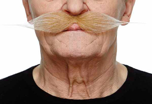 Blonde and White Costume Moustache, 27 cm