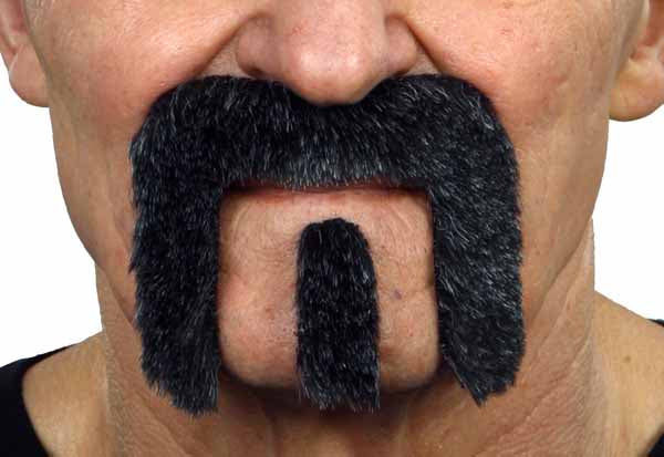 Black and Grey Moustache and Square Pinch Costume Set