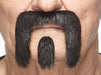 Shiny Black Handlebar Moustache and Square Soul Patch Set