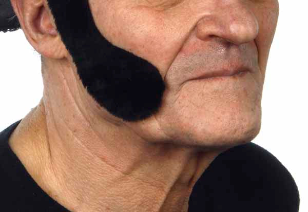 Black Self-Adhesive Costume Sideburns, 6 x 12 cm