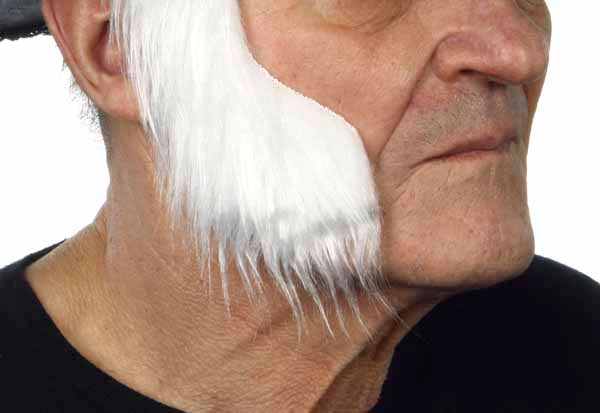 Pure White Costume Sideburns