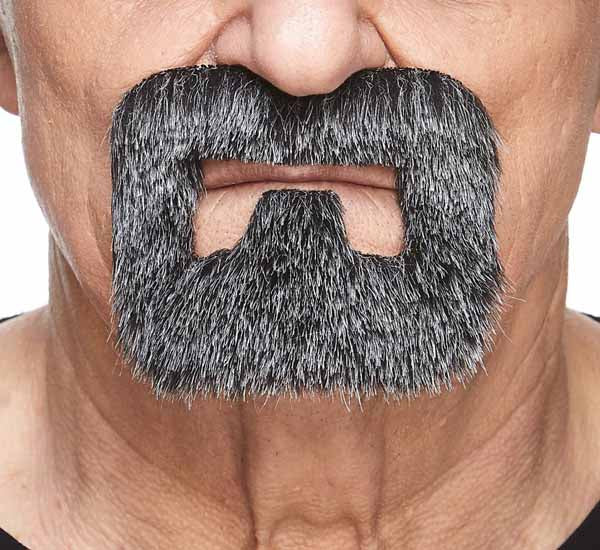 Salt and Pepper Costume Goatee, 4.1 x 3.7 in