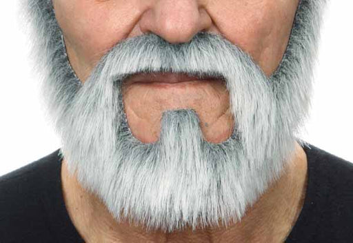 White and Grey Costume Beard and Moustache Set