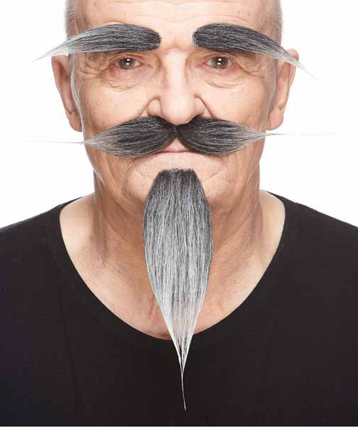 Black and Grey Devil Beard Costume Set
