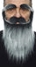 Black and Grey Moustache, Eyebrow and Beard Costume Set