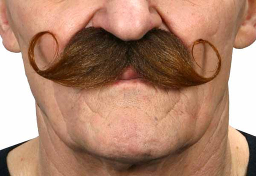 Gentleman Medium Brown Self-Adhesive Moustache, 13 x 4 cm