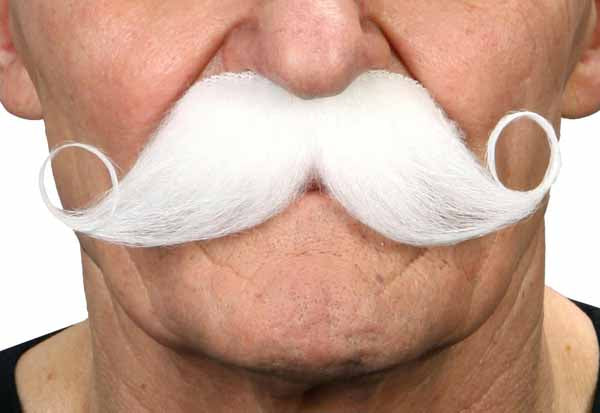 White Costume Moustache, 13 cm x 4 cm