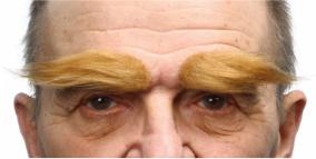 Salt and Pepper Self-Adhesive Bushy Costume Eyebrows