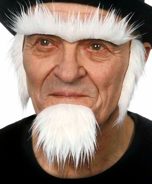 Uncle Sam White Beard, Sideburns and Eyebrows Costume Set