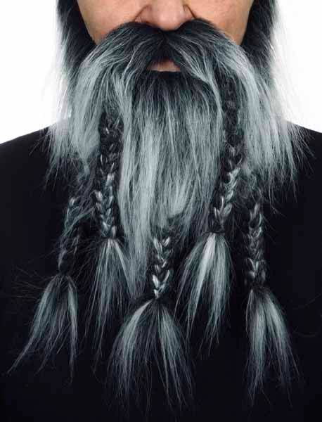 Viking Dwarf Braided Costume Beard, Salt and Pepper