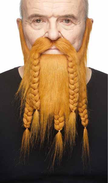 Ginger Braided Viking Dwarf Costume Beard