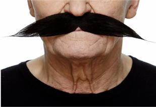 Oversized Black Costume Moustache, 25 cm x 3.5 cm