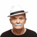Grey and White Painter Brush Moustache