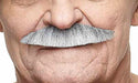 White and Grey Costume Moustache, 11 cm