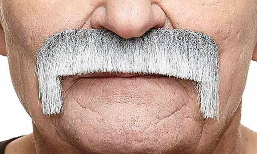 MOUSTACHE WHITE/GREY 11 CM X 5 CM