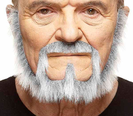 White and Grey Costume Moustache and Beard Set