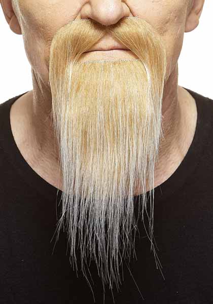 MOUSTACHE & BEARD BLONDE/WHITE 10X21CM