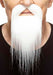 MOUSTACHE & BEARD WHITE 10X22CM