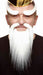 Shaolin Monk White Moustache, Beard and Eyebrows Costume Set