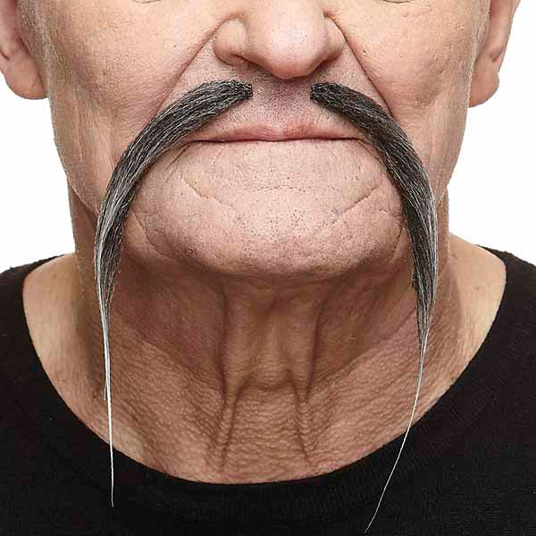 Salt and Pepper Chinese Moustache Costume Accessory