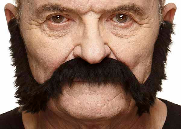 Oversized Black Costume Moustache, 25 cm x 12 cm