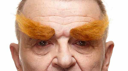 Strawberry Red Costume Eyebrows, 19 x 3 cm