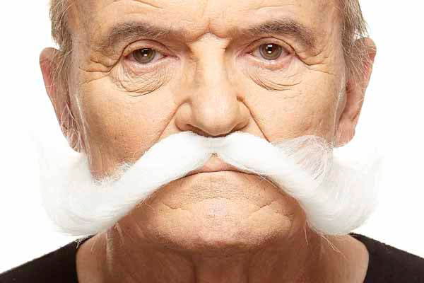 Oversized White Costume Moustache, 32 cm x 8 cm
