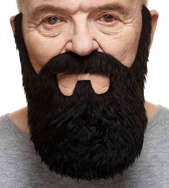 MOUSTACHE & BEARD BLACK 24 X24 CM