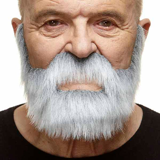 MOUSTACHE & BEARD WH ITE/GREY 24CM X 17CM
