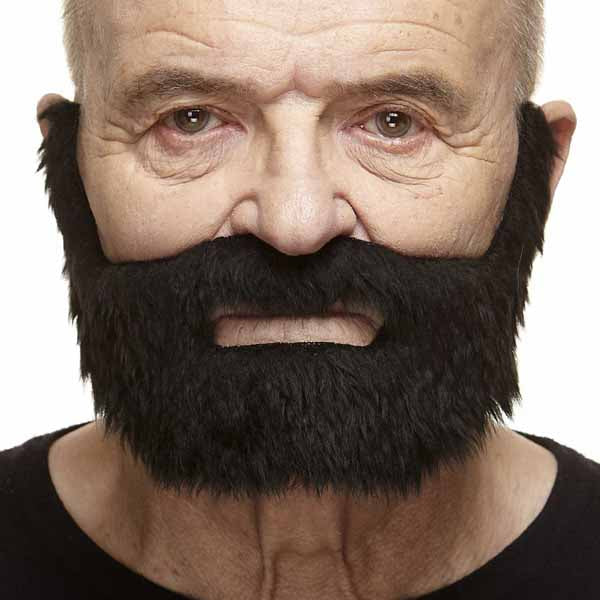 Black Costume Moustache and Beard, 24 x 15 cm