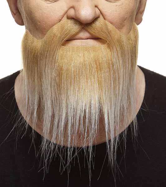 Blonde and White Costume Moustache and Beard