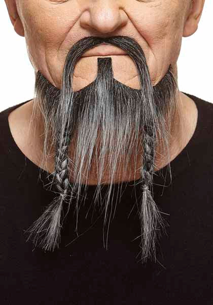 MOUSTACHE & BEARD BLACK/GREY 17 X 22CM