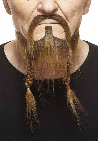Medium Brown Costume Moustache and Beard