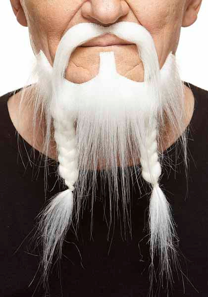 MOUSTACHE & BEARD WHITE 17 CM X 24 CM