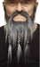 Black and Grey Short Costume Beard with 3 Braids