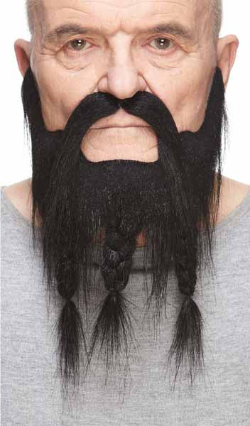 Black Captain Costume Mustache and Beard Set