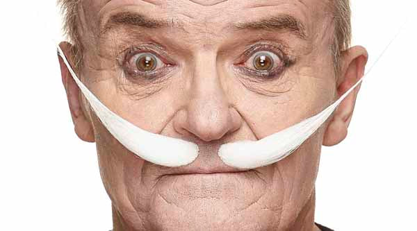 Large White Costume Moustache, 24 cm