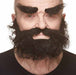 Black Self-Adhesive Moustache, Beard and Eyebrow Costume Set