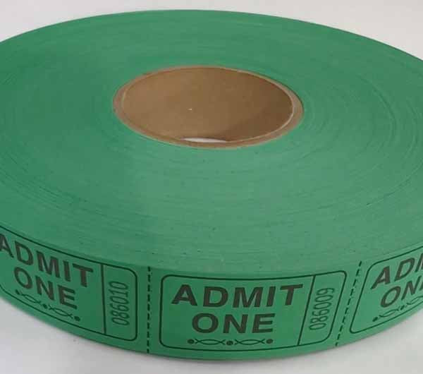ROLL TICKETS 2000 ADMIT GREEN