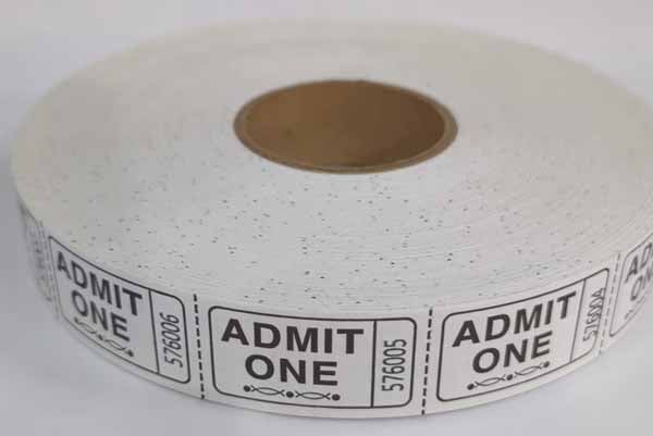ROLL TICKETS 2000 ADMIT WHITE