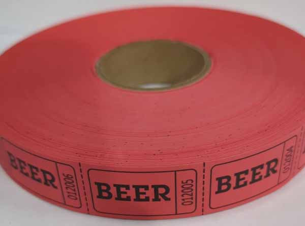 ROLL TICKETS 2000 BEER RED