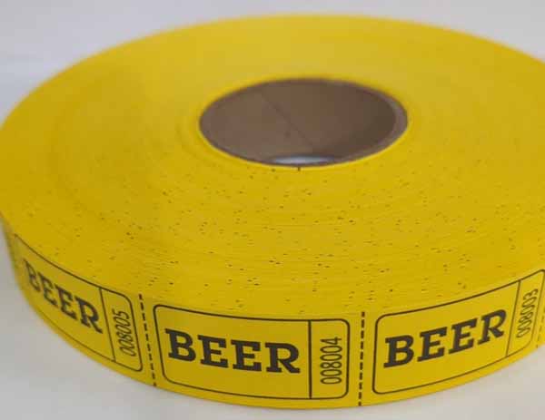 ROLL TICKETS 2000 BEER YELLOW